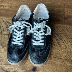 Black and White Lace-Up Sneakers